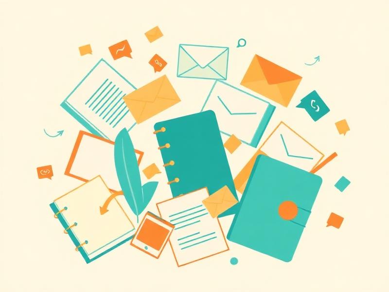 Scattered notebooks, emails, and messages